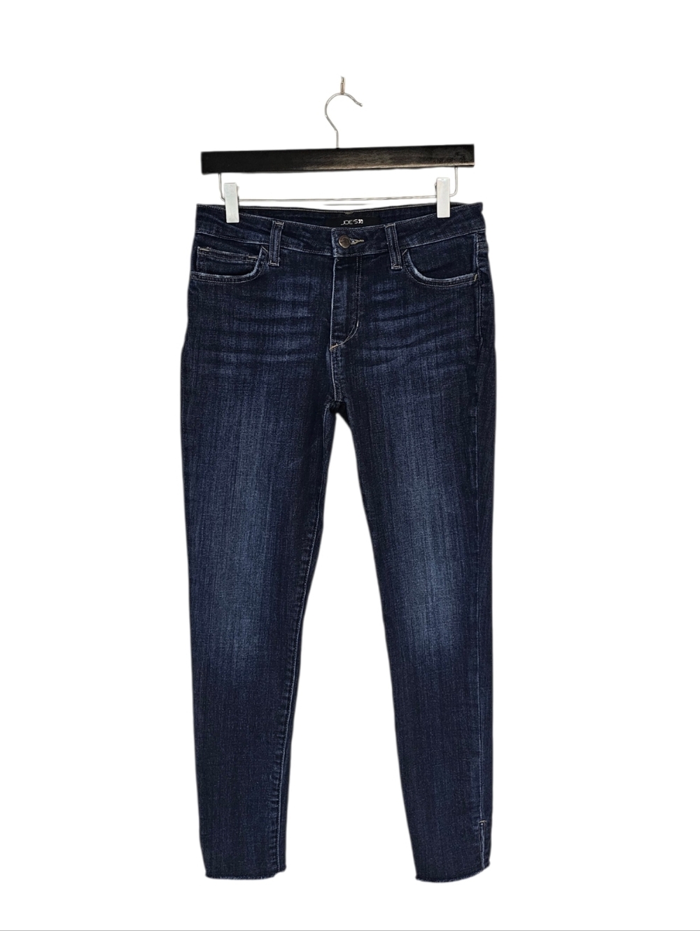 Joe's Jeans Mid Rise Skinny Ankle Fray Dark Blue Jeans 27W Preowned